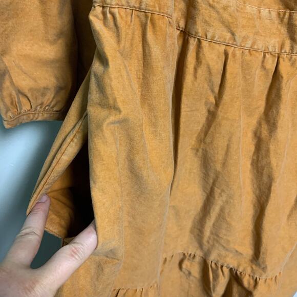 Ava & Viv Rusty Orange Balloon Sleeve Knee Length Cotton Pockets Dress Size X - Picture 3 of 6